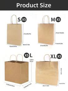20 个棕色牛皮纸袋带手柄商务、零售、杂货、商店用品、包裹、包装和家庭厨房外卖袋 - 圣诞节