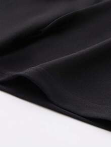 Women's Summer Oversized Simple Drop Shoulder T-Shirt With Moon Pattern - 黑色 - 查看 4