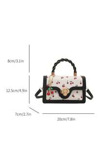 Mini Fashionable Women Quilted Flip-Top Handbag - Black - View 6