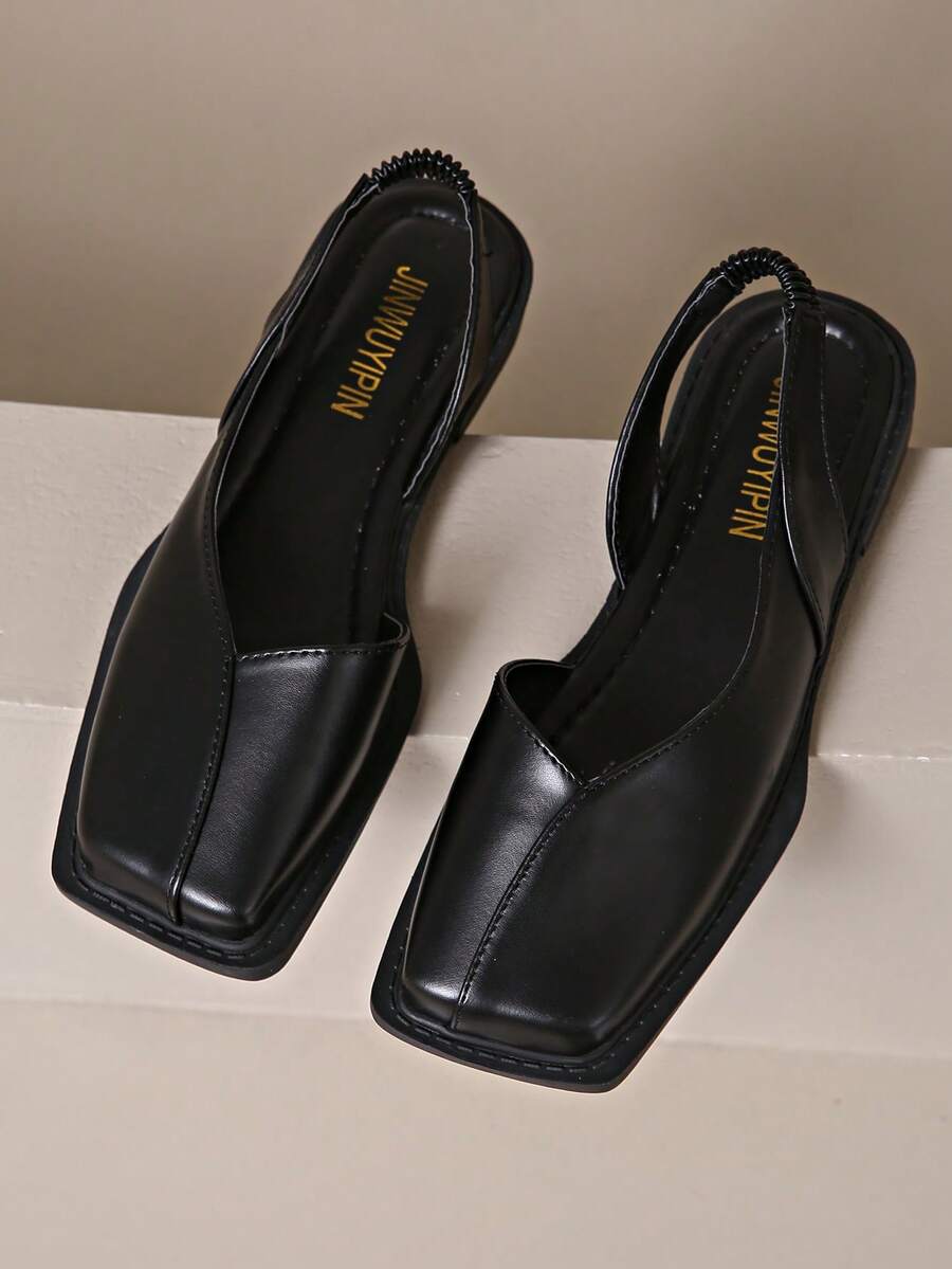 Women Flat With Shoes 2025 Designer Luxury Buckle Fashion Ladies Flats Shoes Slingback Pointed Toe Casual Female Sandals Mules - Black - View 1