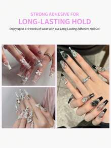 RS NAIL Gel de uñas con piedras de rhinestones RSNAIL. Gel de uñas súper fuerte para decoraciones. Accesorio de uñas 3D con brillo. Adhesivo para gemas y joyas de arte de uñas. Necesita ser curado con luz UV/LED