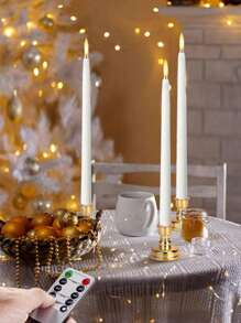 Set de 6 piezas/12 piezas Velas de cono sin llama con efecto parpadeante con/sin control remoto y temporizador, Velas de té a pilas, Velas falsas duraderas como regalo, Velas falsas, Decoración del hogar, Decoración de bodas, Velas LED, Fiesta, Luces de vela de cera falsa para graduación, vuelta al cole, Halloween, Navidad, Día de la Madre, Fiesta de cumpleaños, Día de San Valentín