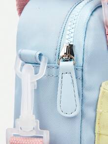 Balabala 女孩斜挎布包，可爱又时尚的夏季配饰 - 藍黃色調 - 查看 5