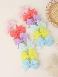 Plain Color Bowtie Barrette, Versatile Kids Hair Clip For Back To School - Multicolor - View 5