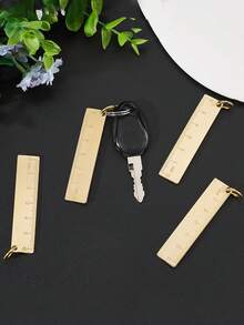 2 Zoll massiver Messing Lineal, dekorativer Schlüsselanhänger, Messing Goldfarbe Lineal, elegantes Schreibwaren, Messing Schlüsselanhänger Lineal, Kupfermaterial, Schlüsselanhänger Lineal, kreatives Geschenk zum Lehrertag, Geschenk für Schüler & Lehrer zum Schulanfang mit Quaste - Verschiedenfarbig - Übersicht 6