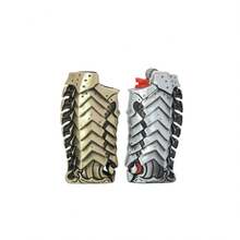 1 件 Armor Warrior 头盔设计金属打火机盒盖，适用于 BIC J6 全尺寸打火机 - 时尚耐用的打火机支架，防风简约复古风格，时尚打火机配件