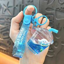 Sanrio 1 bucă breloc pentru sticle de lapte cu desene animate creativ, rafinat și drăguț, care curge lichid, cu pandantiv, accesorii pentru pungi, cadouri mici (personajele din sticlă rămân neschimbate, în timp ce modelele se schimbă aleatoriu)