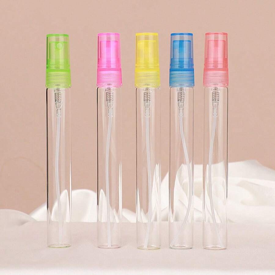 5pcs Perfume Glass Bottles With Spray, Refillable Portable Moisturizing Mist - Multicolor - View 1