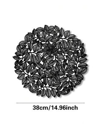 Placemats 4'lü Set PVC Yapraklı Placematlar Mutfak Masası İçin İç/Dış Mekan Yıkanabilir Isıya Dayanıklı Placemat Silinebilir Yemek Masası Matları Kamp, Festival, Düğün, Parti İçin