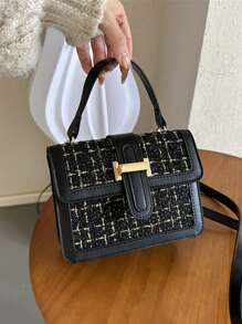 Bolso cuadrado de hombro y cruzado de moda para mujer, Colección Otoño/Invierno 2024