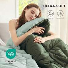 Comforters Full Size Duvet Insert Contrast GentleSoft™ Down Alternative Comforter Quilted All Season Duvet With 8 Tabs Hine Washable Gifts For Women Green Light Green Full 86 X 82 - Green/LightGreen - View 6