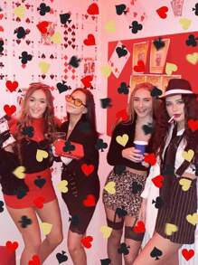 1 paquete de 100 piezas de confeti de póker, confeti brillante para esparcir en la mesa para decoraciones de fiesta de cumpleaños, boda, póker, Las Vegas y Navidad