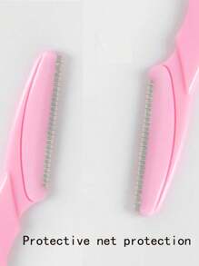 3 PEÇAS Modelador de Sobrancelha Rosa, Barbeador Portátil, Tesoura Modeladora de Sobrancelhas, Cortador, Lâmina para Modelagem de Rosto Feminino, Removedor de Pelos, Ferramenta de Maquiagem
