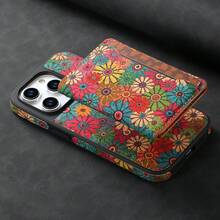 FFO2World MagSafe Leder Handyhülle, galvanisch beschichtet, mit versteckter Dual SIM Karte, Stand Style, blankes Körpergefühl, passend für Apple Telefone 17/16/15/14/13/19 (Alle Pro/Plus/Pro Max Modelle) - Mischfarbe 1 - Übersicht 8
