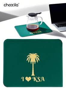 Personalized Coffee Coaster And Mouse Pad - Customized Text And Name Desk Pad - Unique Gift For Office/Home - Non Slip Rubber Base - Multicolor - View 3