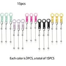 5/10PCS DIY Straw Bead Charm Set Includes Mini Lobster Clasps, Bead Rods, And Straw Decoration Accessories. Perfect For Creating Custom Jewelry, Cup, And Straw Decorations. A Portable DIY Kit For Crafting Beautiful Beads And Pendants, Ideal For Desktop Ornaments, Party Favors, Or Back-To-School Gifts. - Multicolor - View 11