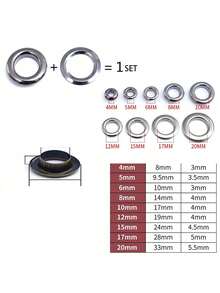 1 件带网眼设计的空心金属铆钉纽扣，DIY 服装配饰，帆布鞋，帽子，包包，标签，皮带 - 彩色 - 查看 11
