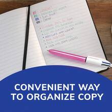 4-Color Shine Ballpoint Pen, Pink Barrel, Medium Point (1.0mm), Assorted Inks, 3-Count Para Escuela y Oficina esistente y Duradero Sin Residuos / No Mancha Papel - Naranja - Ver 3