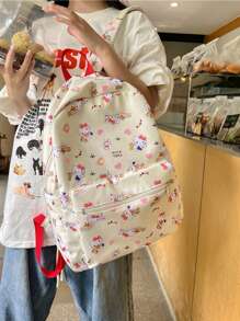 Sanrio Borsa a tracolla da donna 2024 nuovo zaino minimale giapponese per studenti carino, compatto, ad alta capacità, zaino casual per forniture scolastiche, ritorno a scuola