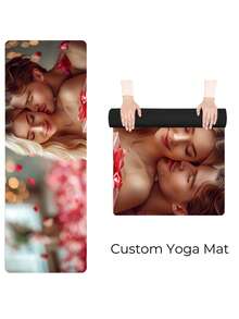 1件定制印花瑜伽垫，室内瑜伽垫，运动地毯，创意地毯，可定制情侣写真地毯，运动健身器材，减震防滑垫 - 彩色 - 查看 2