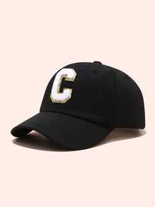 1PC Children Black 26 Letter Baseball Cap Gold Thread Embroidery Craft R Letter Design Style Kpop Fashion Snapback Cap Girls Boys Sun Hats - Black - View 5