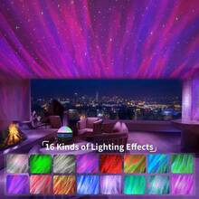 1pc LED Star & Moon Aurora Projection Lamp With Remote Control, USB Powered RGB Projector Suitable For Bedroom, Gaming Room, Home Theater, Ceiling And Romantic Decoration - Create Stunning Celestial Display For Friends, Family And Loved Ones - Multicolor - View 5