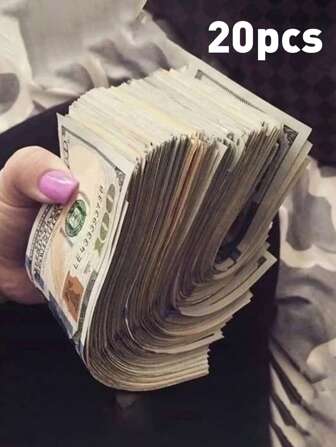 20pcs Mini Realistic Money Model, Simulation Paper Currency/Fake Banknotes, Build Financial Awareness, Christmas Party Props, Party Supplies, Party Decorations, Replica Printed Banknotes, Fake USD Bills, Entertainment Props, Movie Props, Magic Show Props, Funny Practical Jokes (Random Style & Font)