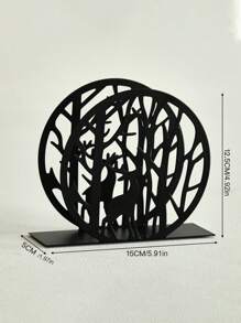 1 Napkin Holder, Gold, Black Wrought Iron Tissue Holder, Modern Black Napkin Holder, Self-Supporting Vertical Napkin Holder, Metal Napkin Holder, Suitable For Western Restaurants, Coffee Shops, And Restaurant Decoration