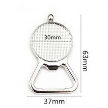 1 Piece 25/30mm Inner Size Rhodium Color Beer Bottle Opener Shape Cabochon Blank Base Tray Setting Pendant DIY Jewelry Accessories - Rhodium - View 3