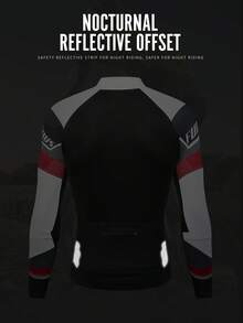 男式透气弹力速干长袖骑行服 - 白色 - 查看 4