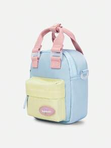 Balabala 女孩斜挎布包，可爱又时尚的夏季配饰 - 藍黃色調 - 查看 2