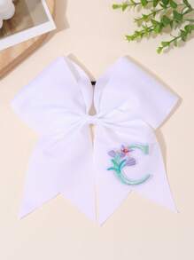 1 pieza Diadema con flores de tela bordadas y letras A-Z del abecedario en blanco, accesorios de moda para el cabello, regalo ideal para mejores amigas para uso diario y fiestas