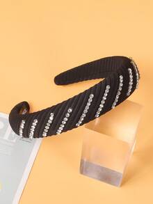 4/1 szt. Elegancka skośna opaska na głowę z kryształkami, opaska z pianki w jednolitym kolorze, uniwersalna codzienna nakrycie głowy, odpowiednia na wyjścia, dojazdy do pracy, do szkoły - Wielokolorowe - Zobacz 9