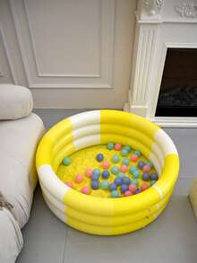 1 个充气圆形游泳池，黄色，超大超厚成人适用，适合户外、花园、后院、夏季水上派对（尺寸：60 厘米、90 厘米、100 厘米、130 厘米、150 厘米）、沙滩必需品、沙滩配件、泳池浮板