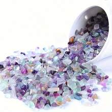 50克/100克天然彩色萤石碎屑，抛光鹅卵石，适用于花盆、花瓶填充物和水族箱装饰 - 彩色 - 查看 3