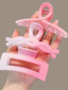 8pcs/Set Gradient Pink Fashionable Hair Clip For Women, Spring/Summer, Suitable For Daily Use And As A Gift For Girlfriends Hair Claws Claw Clips Hair Clips Hair Jaw Clip Hair Clamps Hair Clutch Hair Catcher Clip - Leopard - View 3