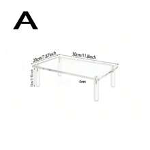 1pc 15.7" Acrylic Monitor Stand, Simple Multipurpose Transparent/Black Desktop Computer Display Holder Suitable For Office Desk, Laptop, Portable Computer, Automatic Pet Feeder, Storage Organization,School Supplies,Back To School