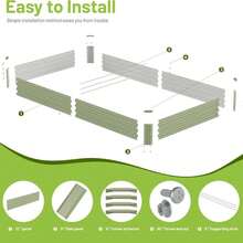 2PCS 8x4x1ft Galvanized Raised Garden Bed-Outdoor Galvanized Planter Box For Vegetables, Fruits,Herbs, Flowers, Metal Raised Garden Bed Kit-Green - 銀子 - 查看 6