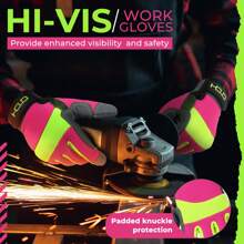 HANDLANDY Women Safety Work Gloves Utility Touch Screen Working Grip Glove For Yardwork Gardening Breathable Mechanic Gloves