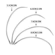 4pcs Silver Large Eyed Curved Hand Sewing Needles For Crafts, Curved Doll Needles, Handmade Sewing, Curved Needles, Semi-Circle Bent Needles For Repairing Sofa, Fur, Leather, Angled Handcraft Sewing Needles
