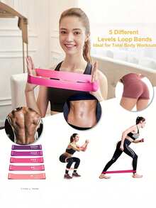 5pcs/Set Portable Resistance Bands Set, Strength Training Fitness Hip Lift Bands With Weights, Strength Bands Squat Leg Exercise For Yoga Gym Pilates Weight Training And Sports - Multicolor - View 2
