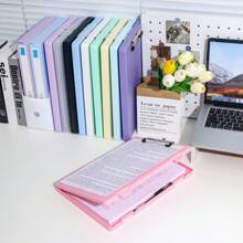 1 pezzo raccoglitore ad anelli A4 - in materiale PP durevole, con grande capacità, con design a doppio pulsante, adatto per uso in ufficio e da studente, organizer da scrivania, per il ritorno a scuola, forniture scolastiche