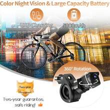 Bicycle Camera System Monitoring, 130° Wide Angle, IP69K Waterproof, HD 1080P Video, 5000mAh Battery, Anti-Shake Bracket And, Novice 3 Minutes To Install, Suitable For Mountain Bikes, Road Bikes And City Bikes, Suitable For Cycling Enthusiasts With A Love Of Recording - Black - View 11