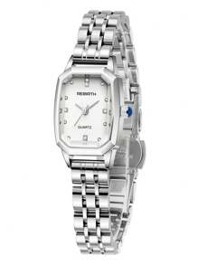 1 Stück Damen elegante Business-Stil Quarz Uhr mit Edelstahlarmband, geeignet für den täglichen Gebrauch