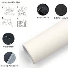 79*12inch Self-Adhesive Leather Repair Patch Tape - Large Waterproof PU Faux Leather Sticker For Couch, Furniture, Car Seats, Boat Seats, Office Chairs, Vinyl, Bags - Cuttable & Easy To Apply For DIY Home, Wall, Kitchen, And Chair Restoration