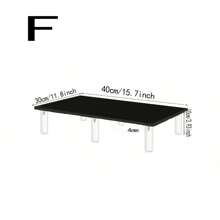 1pc 15.7" Acrylic Monitor Stand, Simple Multipurpose Transparent/Black Desktop Computer Display Holder Suitable For Office Desk, Laptop, Portable Computer, Automatic Pet Feeder, Storage Organization,School Supplies,Back To School