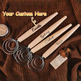 Customized Wooden Dough Whisk Personalized Custom Danish Bread Mixer Custom Engrave Name Sourdough Whisk Unique Baking Gift Bread Making Baking Lover Gift