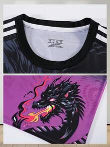 Cool Purple Black Contrasting Football Shirt, High-End Sports Top, Dual-Use For Competition And Training, Supports DIY Printing - Purple - View 6
