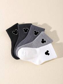 1/5 Pairs Spring/Summer Thin Solid Color Baby Socks, Cute  Pattern, Breathable, Moisture-Wicking, Soft & Comfortable, Fashion Cartoon Socks, Suitable For Daily Life, Holiday Gifts, Vacation Outfits - Multicolor - View 4