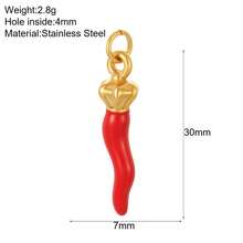 1 件不锈钢水果形项链吊坠饰物 - 樱桃、香蕉、西瓜、糖果、蝴蝶结 - 彩色 - 查看 13